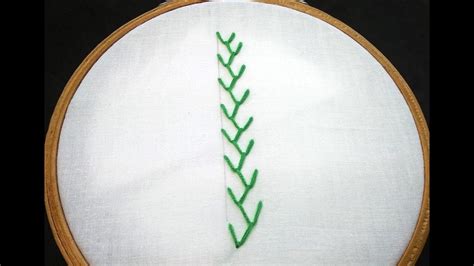 Hand Embroidery For Beginners Feather Stitch Youtube