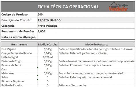 Guia Passo A Passo Como Montar Uma Ficha T Cnica Para Restaurante