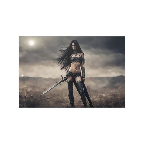 Warrior Girl Satin Poster Gsm Etsy