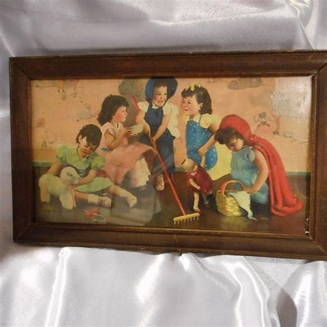 1936 Dionne Quintuplets Print Framed From Eleanorslegacy On Ruby Lane