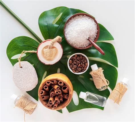 Free Photo Flat Lay Natural Ingredients For Cosmetics