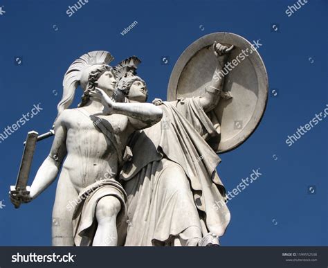 Statue Goddess Athena Protecting Young Hero Stock Photo 1599552538 | Shutterstock