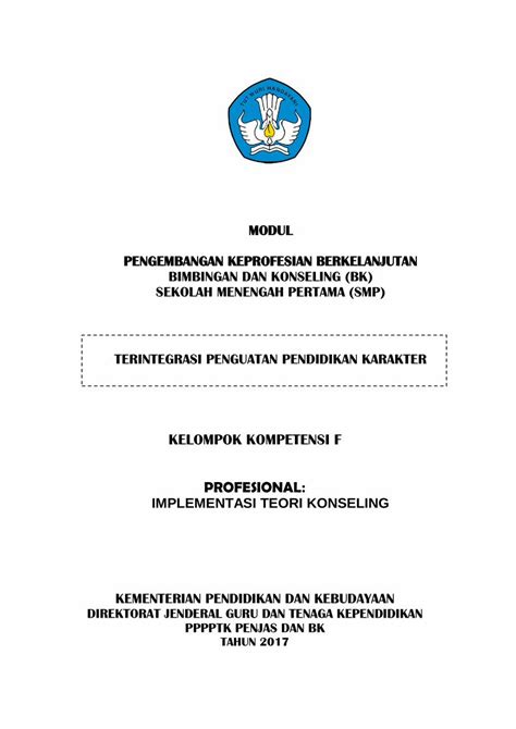 PDF MODUL PENGEMBANGAN KEPROFESIAN BERKELANJUTAN BIMBINGAN DAN