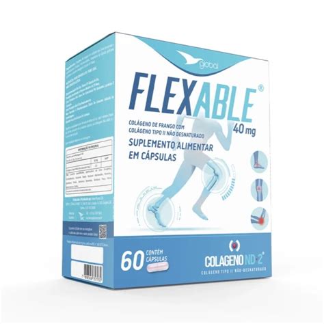 FlexAble Colágeno Tipo II Não Desnaturado em 60 Cápsulas