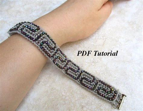 Seed Bead Pattern Beaded Bracelet Tutorial Endless Etsy Seed Bead