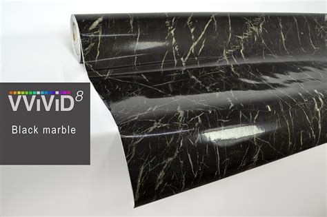 Black Marble Gloss Vinyl Architectural Wrap For Home Office Furniture