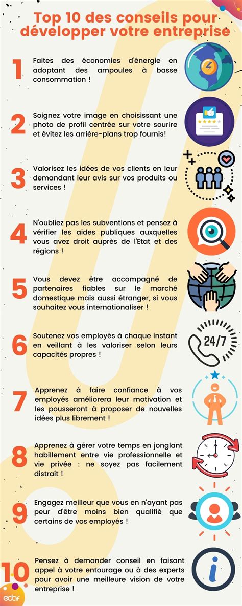 Top 10 des conseils pour développer votre entreprise