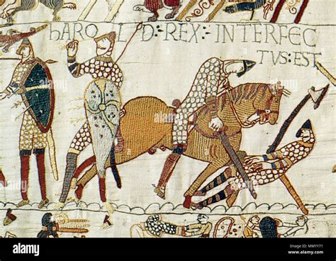 bayeux tapestry harold eye  res stock photography  images alamy