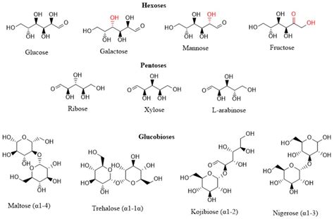 Chemical Structure Of Sugars That Were Investigated In This Study