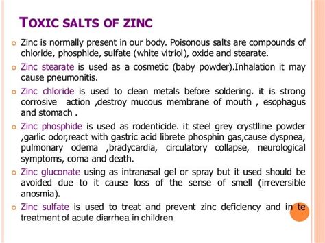 Zinc Toxicity