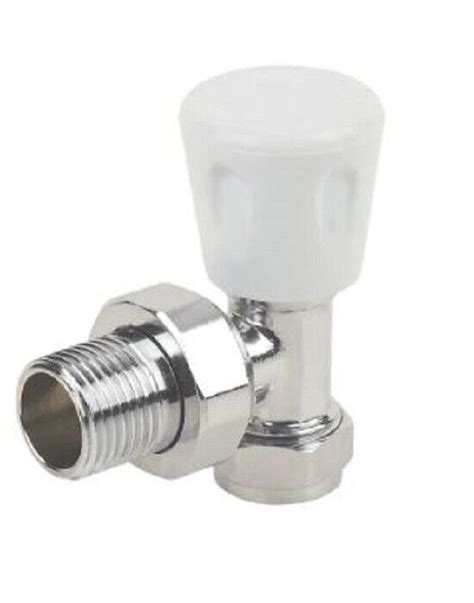 Chrome 15mm Angled Radiator Valve Lockshield With Drain Off 12 Or 34 Nut Ebay