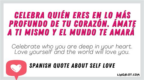 75 Spanish Quotes About Self Love And Their English Translation Lingalot