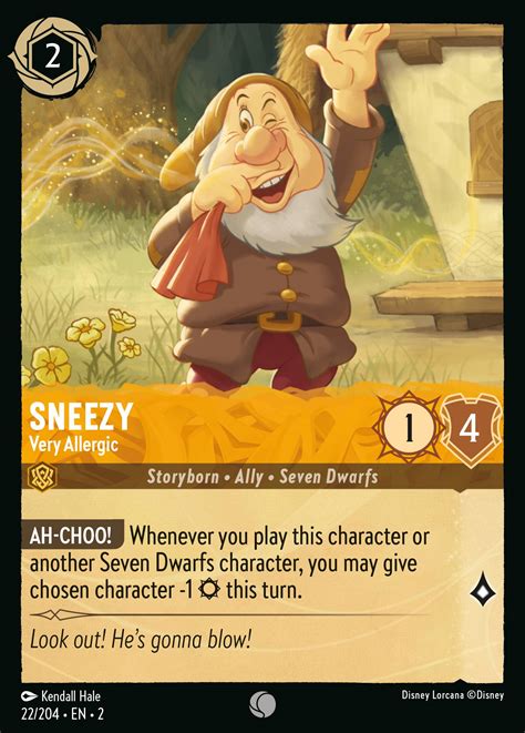 Sneezy - Very Allergic Lorcana Card | inkDecks.com