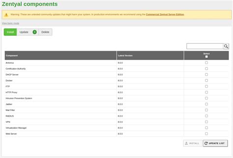 Software updates — Zentyal 7.0 Documentation