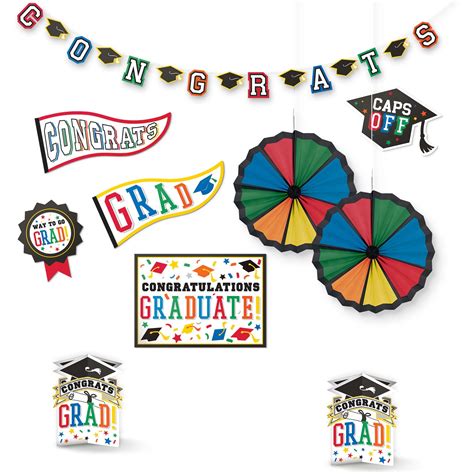 Graduation Multi Colour Room Decoration Kit Party City