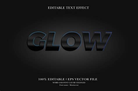 Premium Vector Glow 3d Text Effect Styles Mockup Concept Black Text