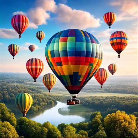 Premium Photo A Colorful Hot Air Balloon With Many Colors Of Colors And A Truck On The Ground