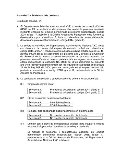 Estudio De Caso Actividad Evidencia Aa Actividad Evidencia