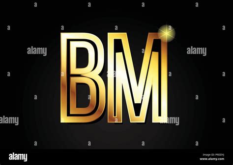 Gold Alphabet Letter Bm B M Logo Combination Design Suitable For A