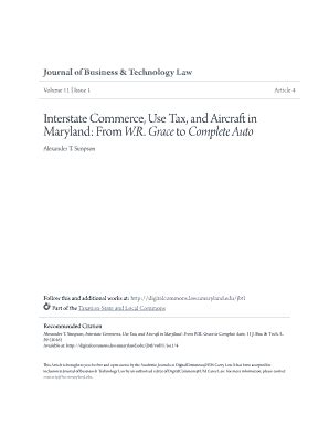 Fillable Online Digitalcommons Law Umaryland Interstate Commerce Use