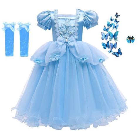 AmzBarley Déguisement Princesse Cendrillon Robe pour Fille Costume