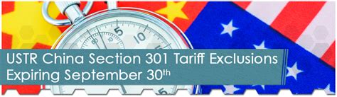 USTR China Section 301 Tariff Exclusions Expiring September 30th The