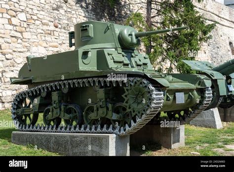 USA Light Tank Stuart M3A1 MK3 On Display At Belgrade Fortress Military