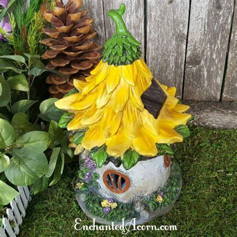 Sunflower Cottage Fairy Garden House Solar Fairy House For Fairy