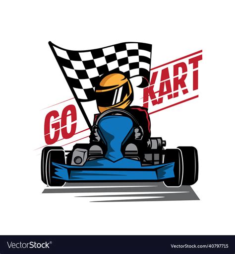 Go kart racing design Royalty Free Vector Image