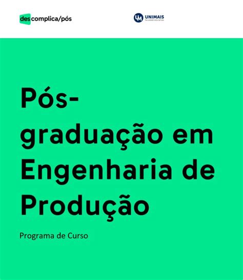 Guia De Curso P S Em Engenharia De Produ O