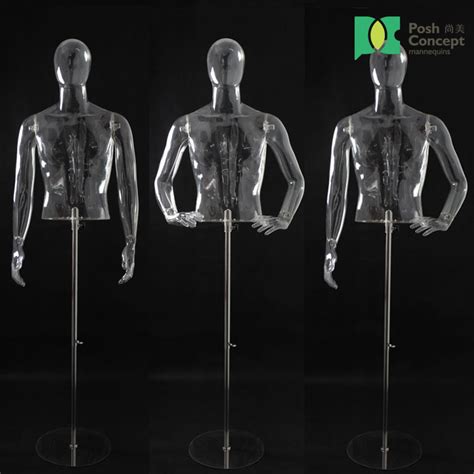 Transparent Mannequin Half Body Male New Design Apparel Model Torso