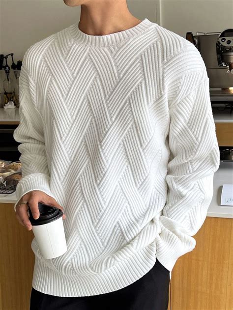 DAZY Men Solid Drop Shoulder Sweater Men Stylish Dress Guys Clothing