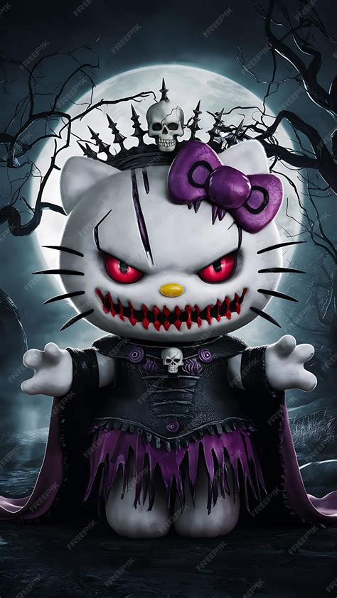 A Striking And Dark Depiction Of Hello Kitty Transformed Into An Evil