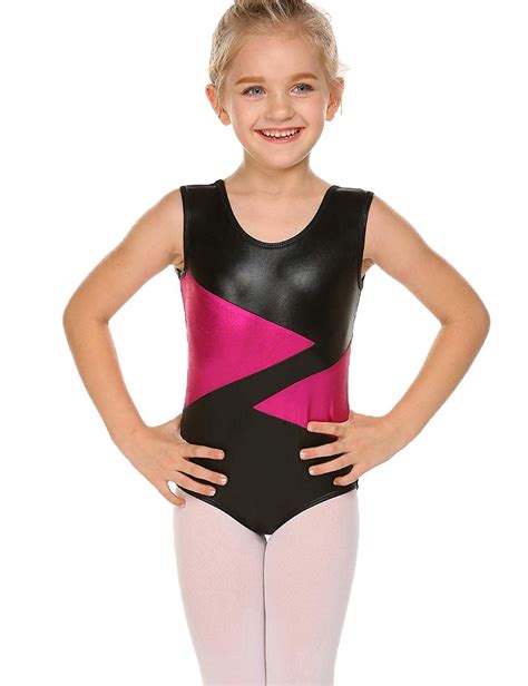 Arshiner Girls Slim Solid Gymnastics Sleeveless Leotard Amazonca