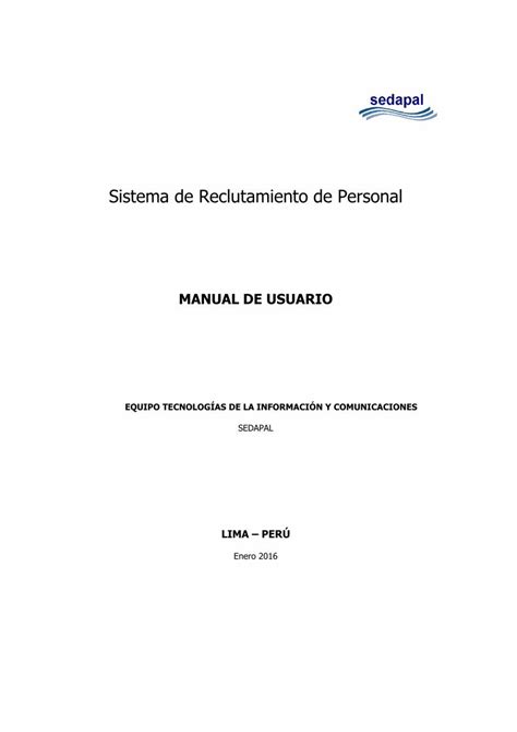 PDF Sistema De Reclutamiento De Personal Vitae En El Sistema De