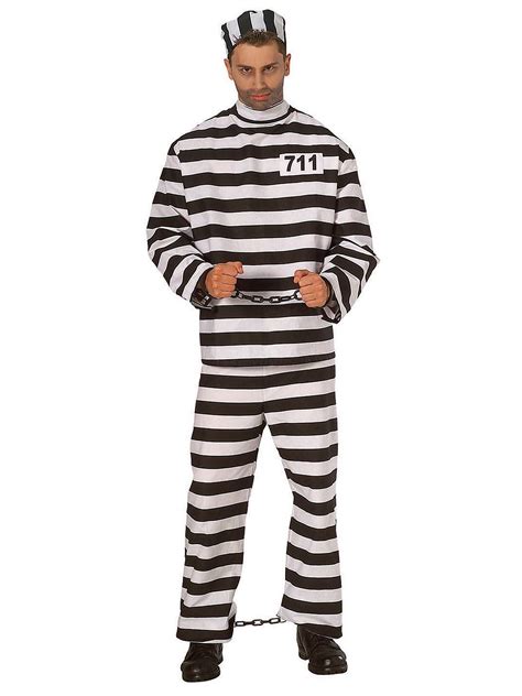 Prisoner Man Adult Costume Convict Costume Mens Costumes Adult Costumes