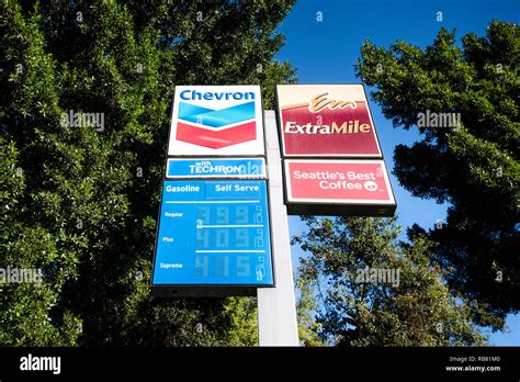 Chevron gas station Stock Photo - Alamy