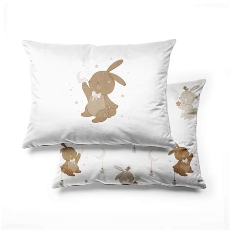 Poduszka Dla Dzieci Bunny Bliss Wz R D Zaj Czki W Gwiazdkach Decordruk