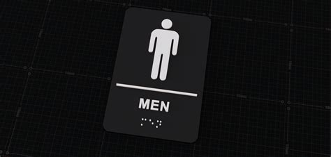 Men Restroom Sign with Braille by ntalekt | Download free STL model | Printables.com