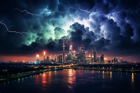 Premium Photo | Landscape Photography of Dramatic Lightning Storm ...