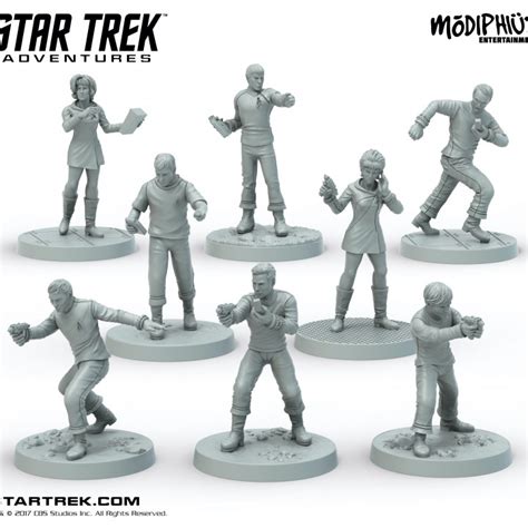 3D Printable Star Trek Adventures - Print at Home - Miniatures TOS Bridge Crew Set by Modiphius ...