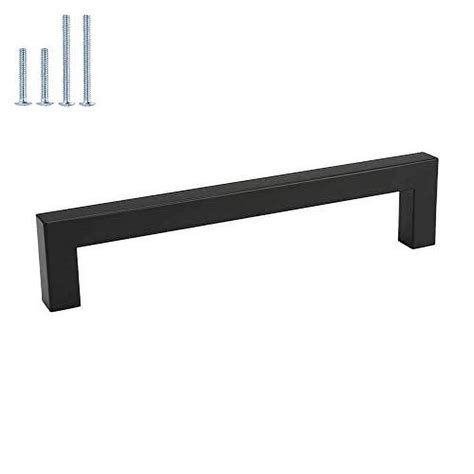 Homdiy Black Cabinet Pulls Square Black Drawer Pulls 7 1 2 Inch Hole