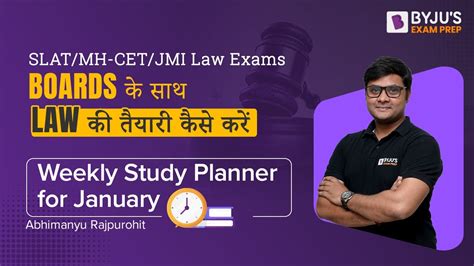 Weekly Study Planner Slat Jmi Mh Cet Law Exams Boards