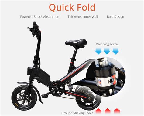 Ouxi V1 12inch Electric Folding Bike 350w Motor 7 8ah 25km H Black