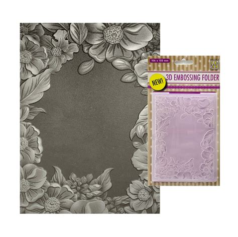 Embossing Folder Flower Frame D Flowers By Nellie Snellen Etsy