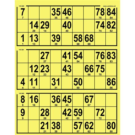 Planches Loto De Grilles Grand Format I Cartons De Loto Bristol