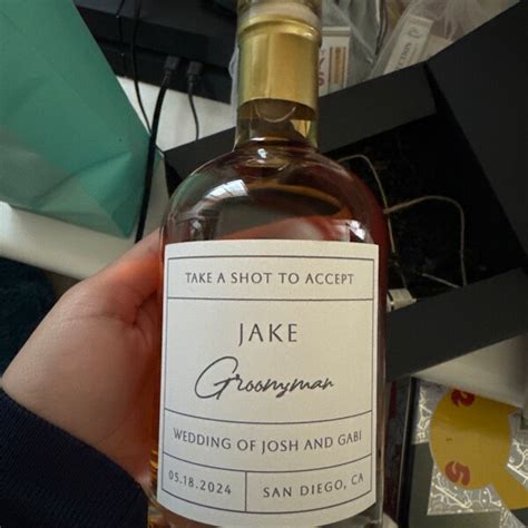 Groomsmen Proposal Label Custom Groomsman Whiskey Proposal T Box Label Best Man T Man