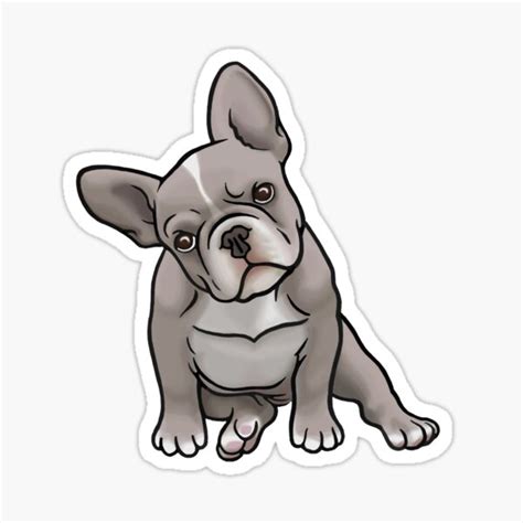 Grey Frenchie Sticker For Sale By Rachels Redbubble