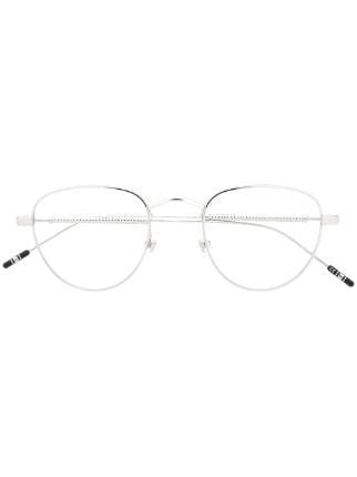 Montblanc Polished Round Frame Glasses Farfetch