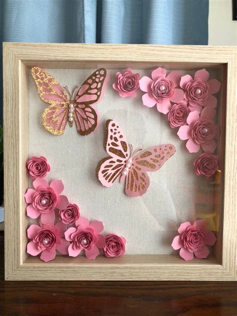 Flowers And Butterflies Shadow Box Flower Shadow Box Shadow Box Hot